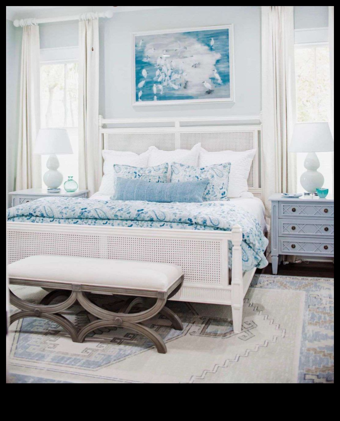 ديكور غرفة نوم ساحلية للهروب من شاطئ البحر