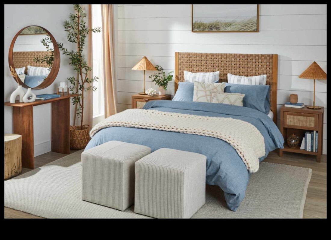 ديكور غرفة نوم ساحلية للهروب من شاطئ البحر