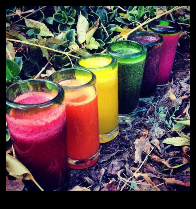 قوس قزح السائل: استكشاف مجموعة واسعة من الألوان في خلطات عصير التخلص من السموم